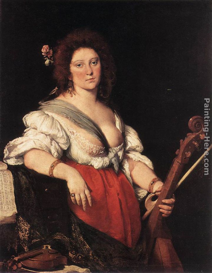 Gamba Player painting - Bernardo Strozzi Gamba Player art painting